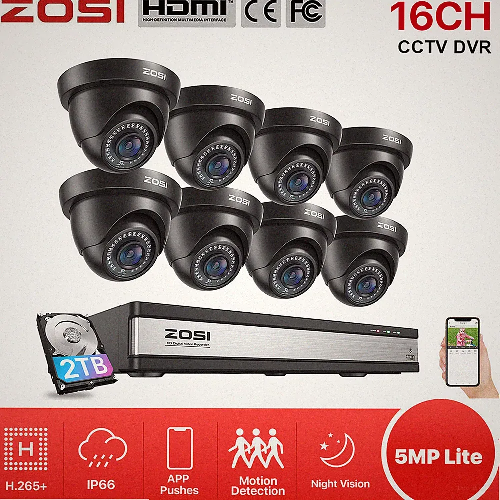 ZOSI 16CH 2MP CCTV Set mit 2TB