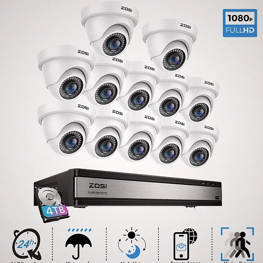 ZOSI 16CH 2MP CCTV Set mit 4TB DVR
