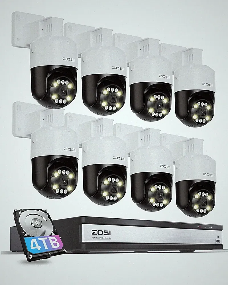 ZOSI 16CH 360° 8MP PoE Überwachungskamera Set 4TB 4K NVR