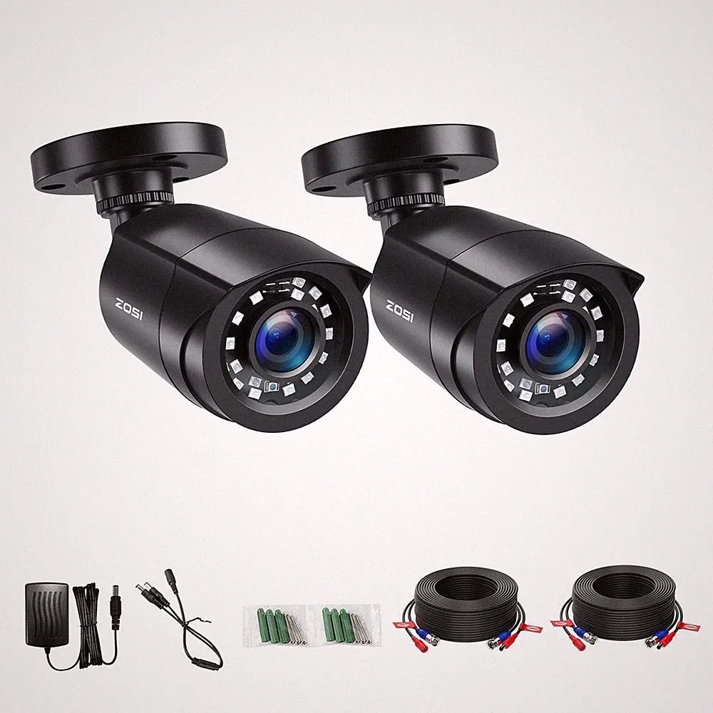 ZOSI 2x 2MP CCTV TVI Video Überwachungskameras Außen IP66 IR mit Kabels für DVR