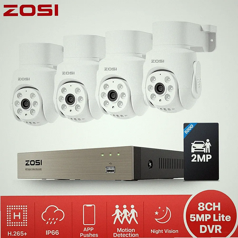 ZOSI 360° 1080P Analog Überwachungskamera Set Außen 500GB DVR CCTV Kamera 24/7