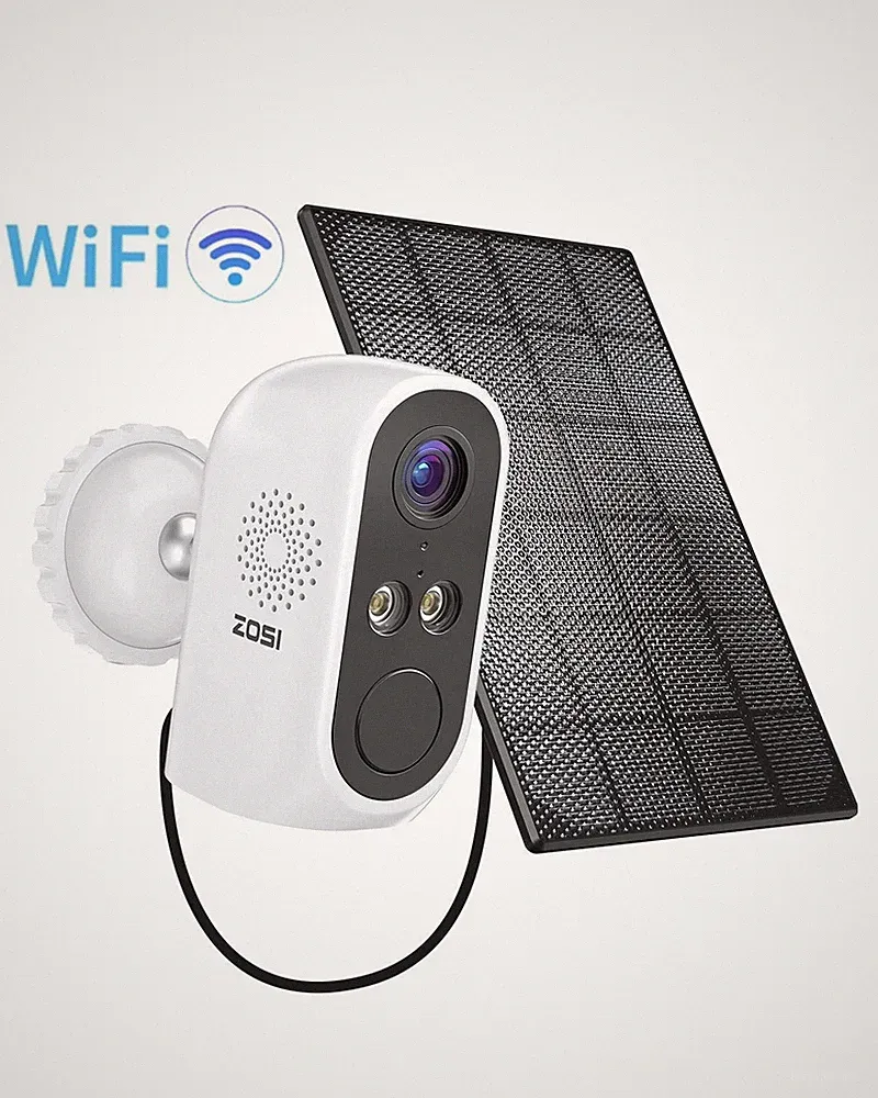 ZOSI 3MP WLAN Akku Kamera mit Solarpanel
