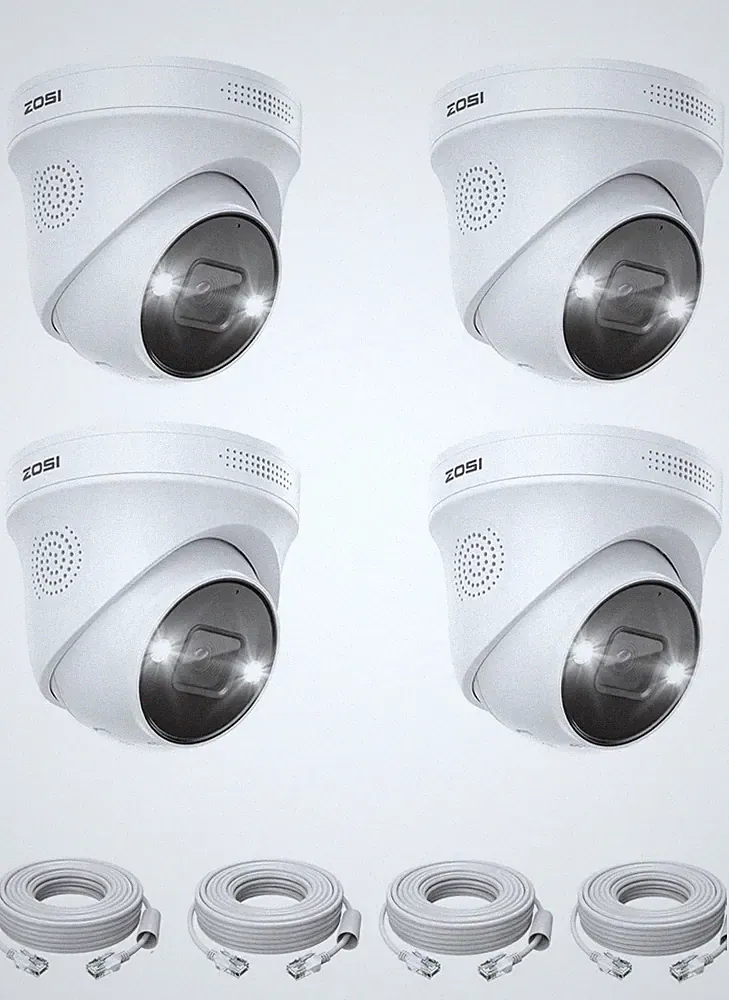 ZOSI 4er 4K PoE Überwachungskamera Außen 8MP IP Dome