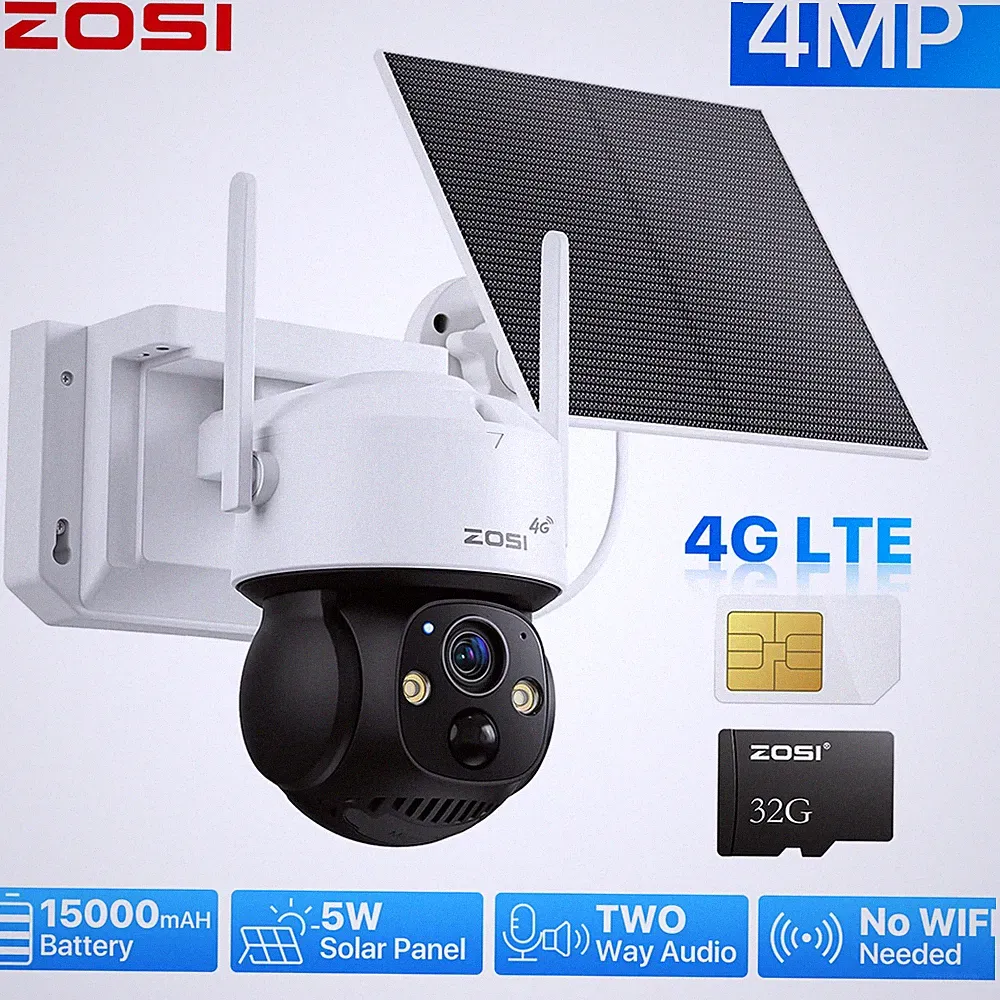 ZOSI 4G LTE 360° PT Solar Überwachungskamera