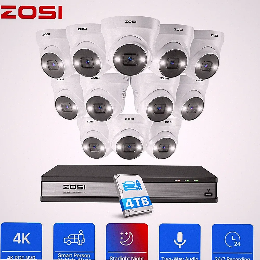 ZOSI 4K NVR PoE Set 16CH 12x5MP