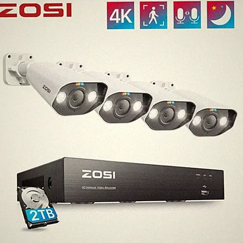 ZOSI 4K PoE Kamera Set 8CH NVR 2TB