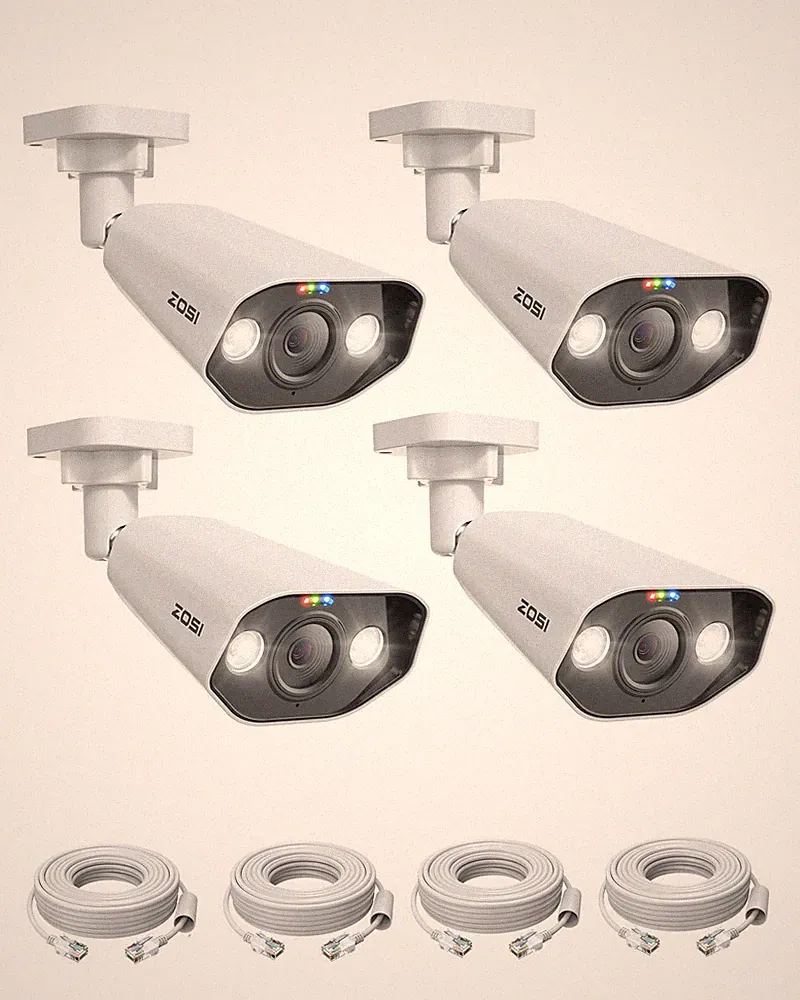 ZOSI 4K PoE Überwachungskamera Aussen Kameras mit LAN Kabels für ZOSI PoE NVR