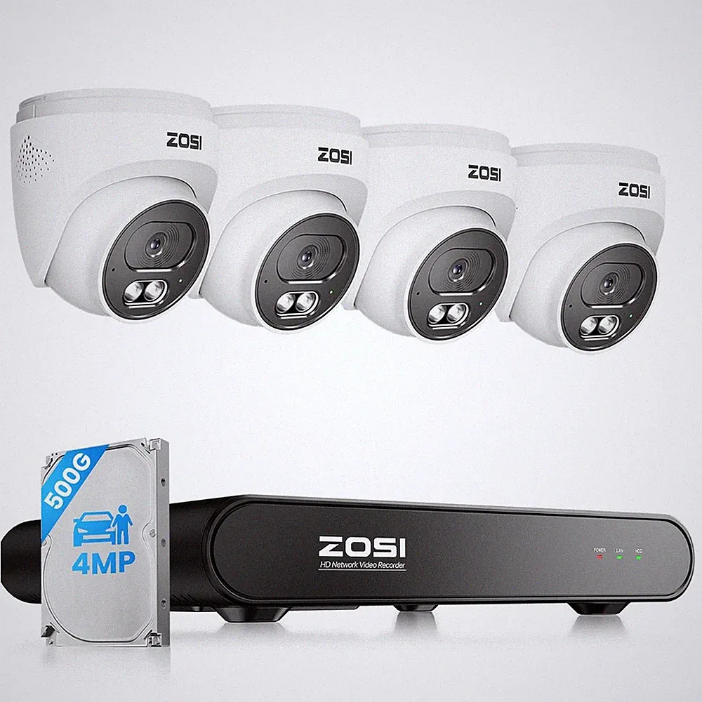 ZOSI 4MP PoE Überwachungskamera Set 8CH 500GB NVR