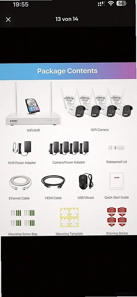 ZOSI 4MP WLAN Überwachungskamera, Außen, Audio IP Kamera