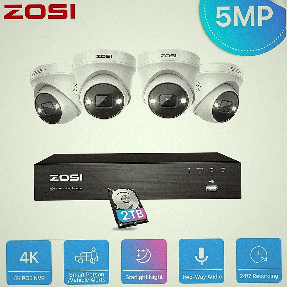 ZOSI 5MP PoE Set 8CH 8MP 2TB NVR