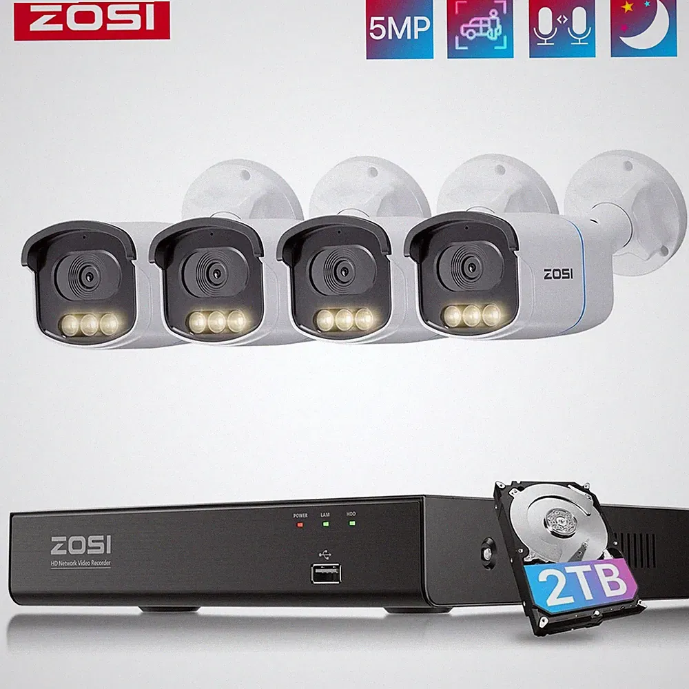 ZOSI 5MP PoE Set 8CH 2TB NVR