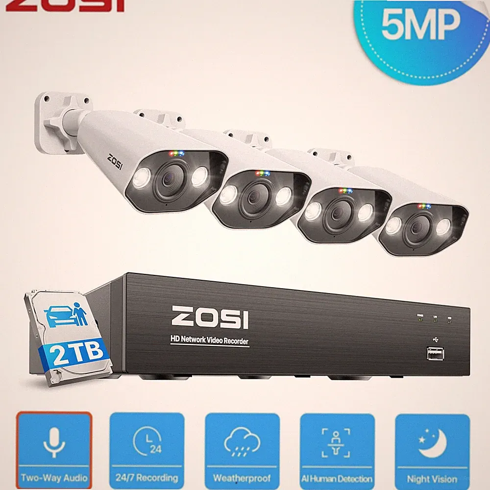ZOSI 5MP PoE Set 8CH 2TB NVR
