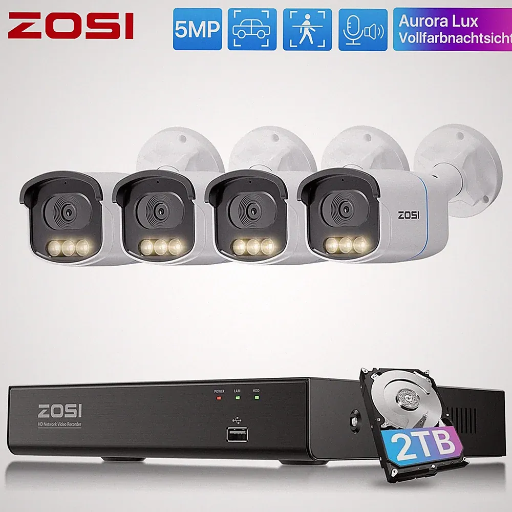 ZOSI 5MP PoE Set 8CH 2TB NVR