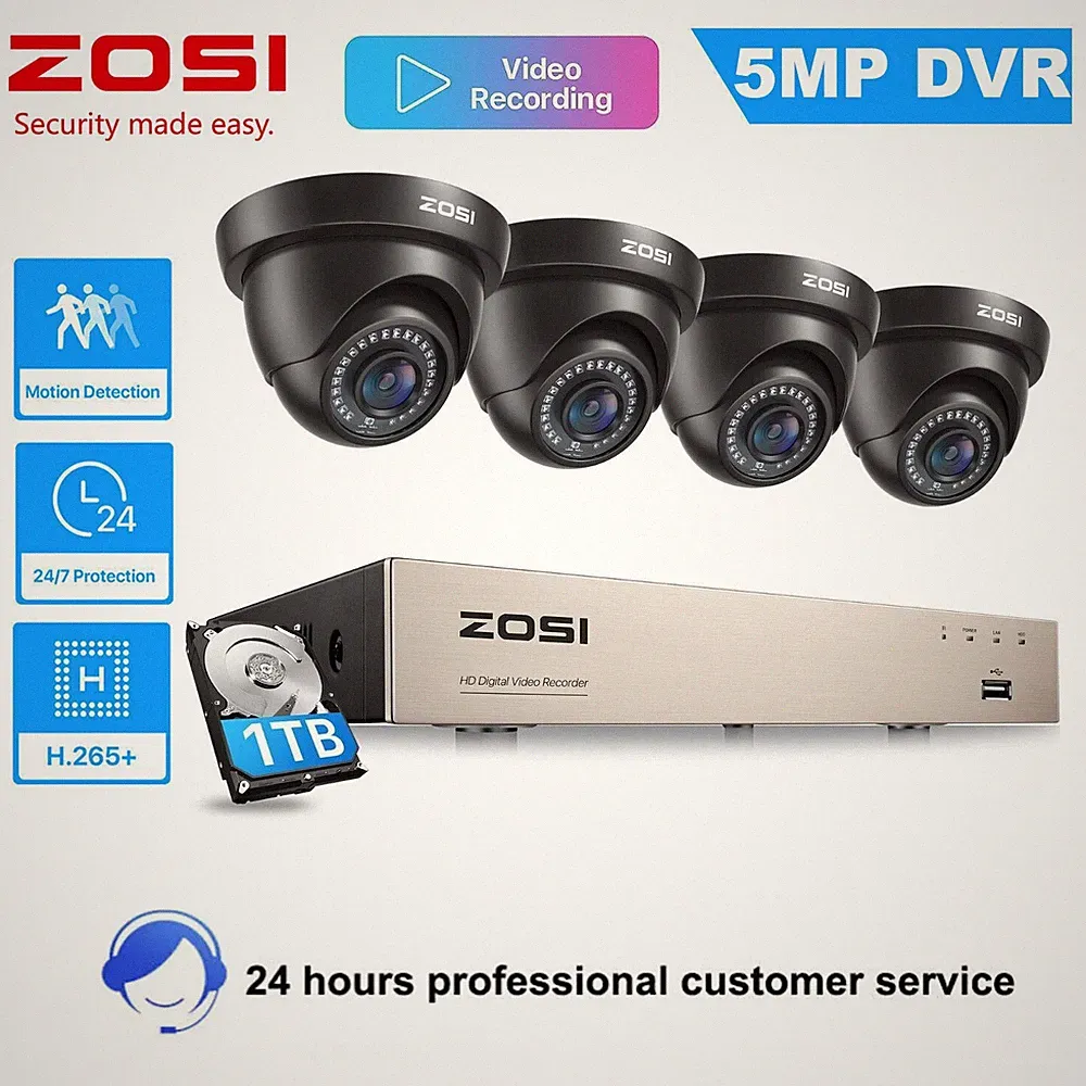 ZOSI 8CH 1080P CCTV Set 4 Kameras DVR