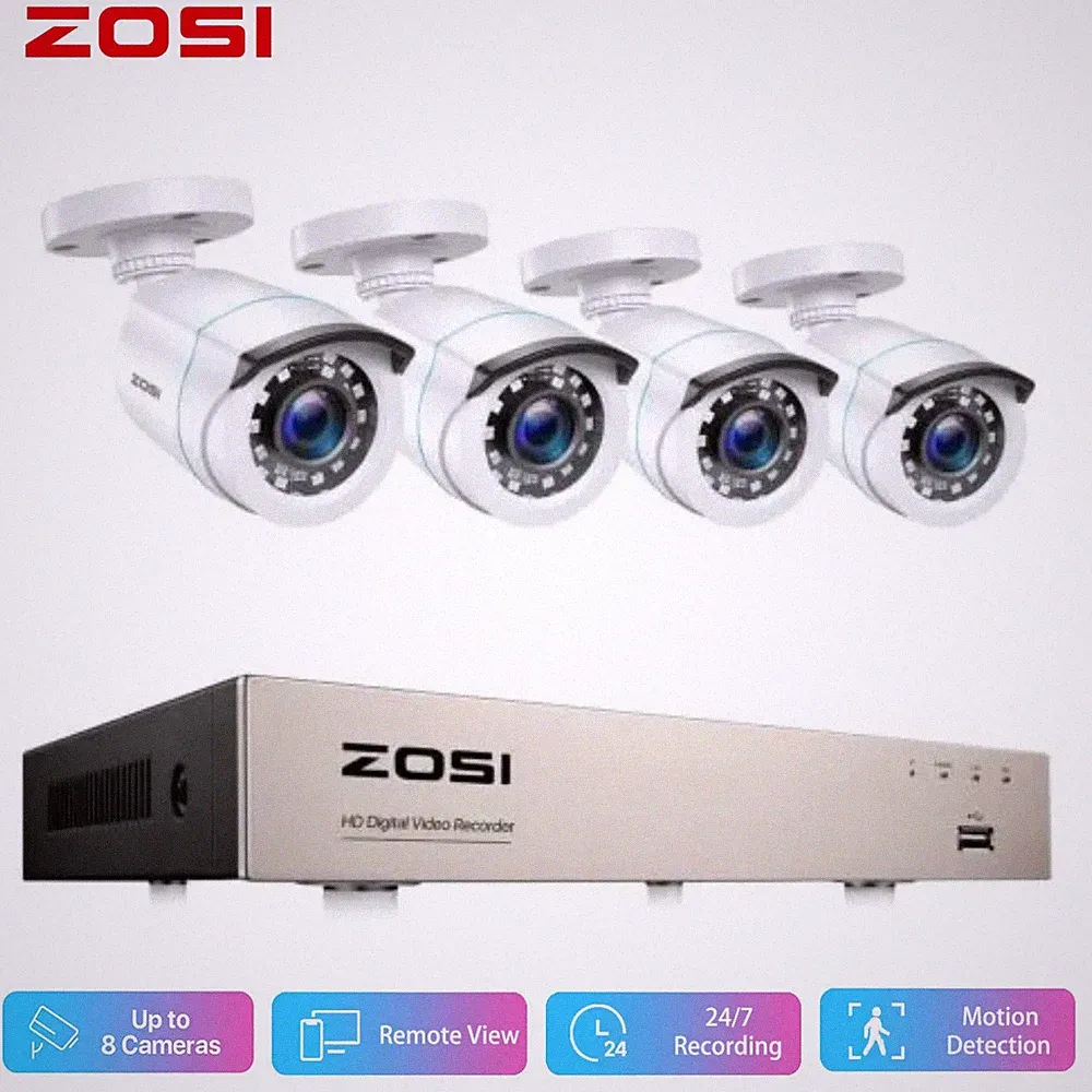 ZOSI 8CH 1080P CCTV Video IR Überwachungskamera Set Aussen Innen DVR Email Alarm