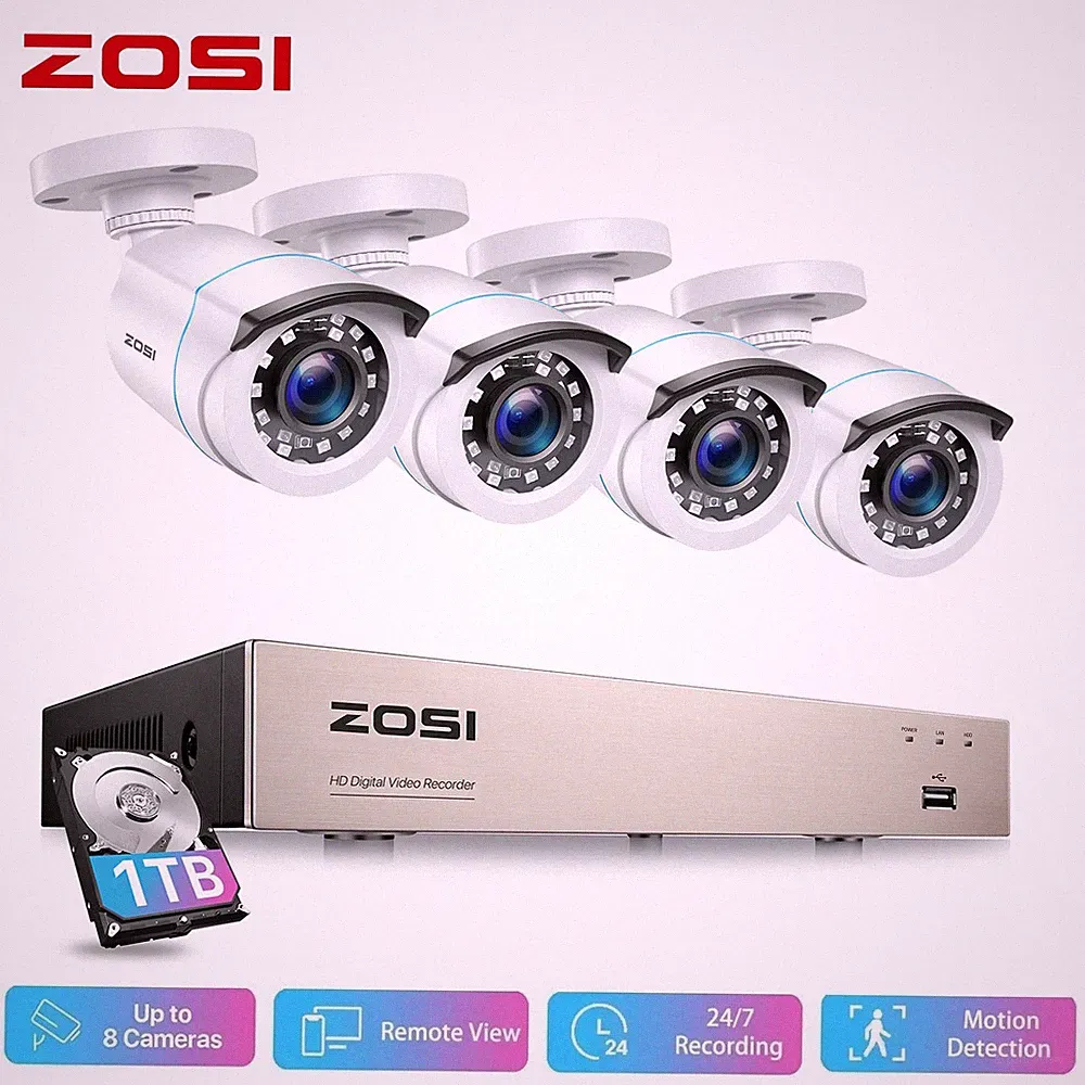 ZOSI 8CH 1080P Überwachungskamera Set 1TB DVR