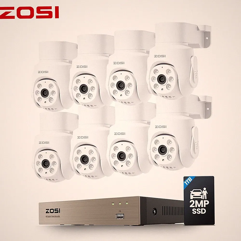 ZOSI 8CH 2MP PTZ Set 1TB 8 Kameras