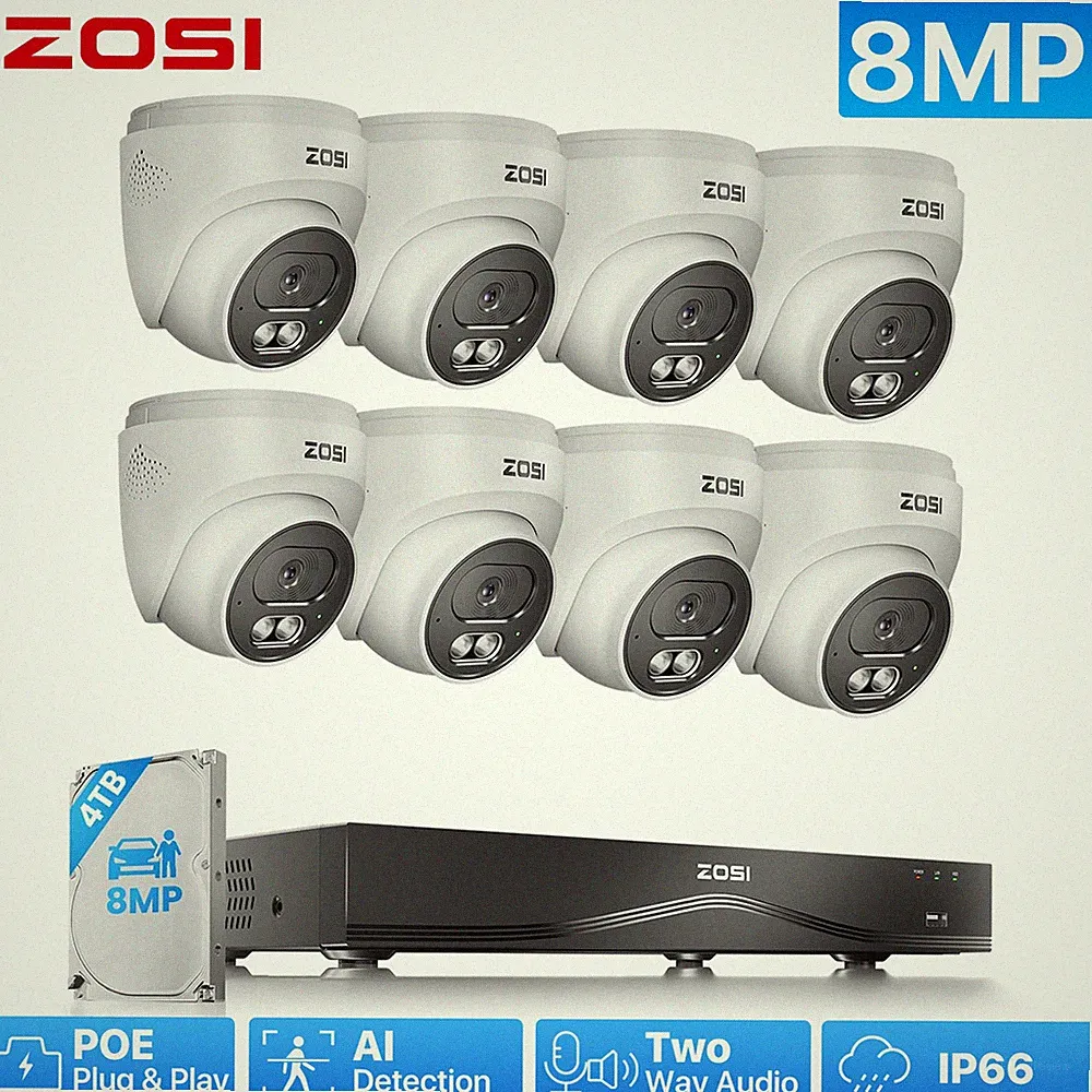 ZOSI 8MP PoE Set 4 Kameras NVR