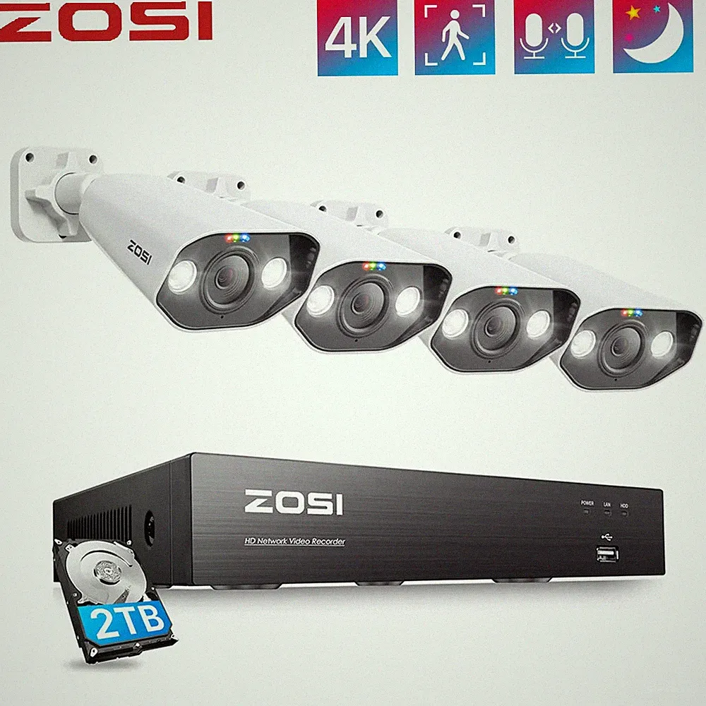 ZOSI 8MP UHD PoE Set 8CH 2TB NVR