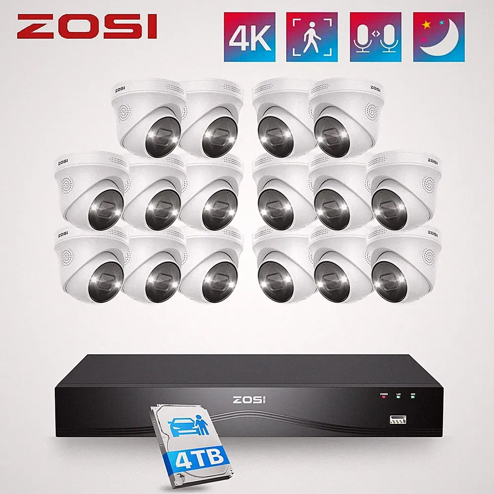 ZOSI POE 16CH 5MP 4TB NVR Set