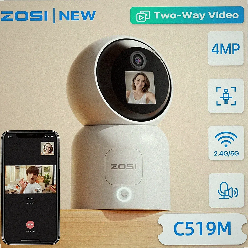 ZOSI HD 4MP/5MP/4K WLAN Überwachungskamera PTZ Außen Kamera 2.4G/5GHz WIFI H265+
